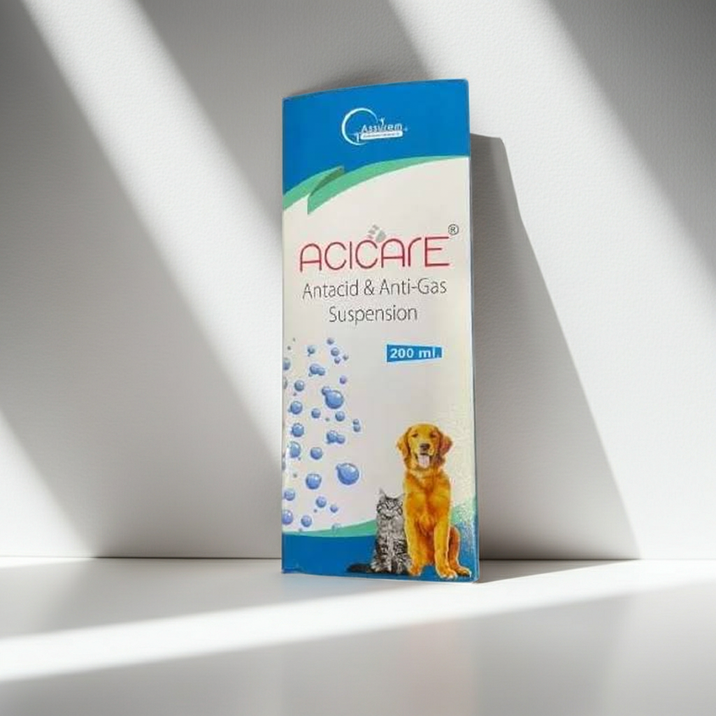 Assurem Acicare Syrup 200 ML â€“ Antacid & Anti-Gas Suspension for Dogs & Cats