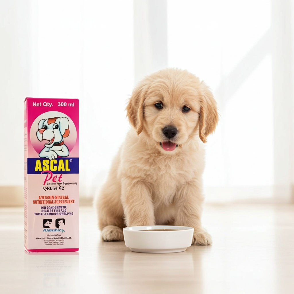 Alembic Ascal Pet Syrup â€“ Calcium Tonic for Pets | Supports Strong Bones, Growth & Immunity