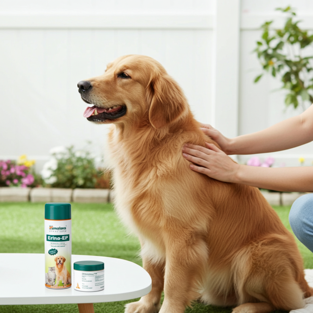 Himalaya Erina-EP Powder for Dogs & Cats â€“ 150g | Anti-Tick, Flea & Mite Control | Natural Pet Skin Care & Deodorizer