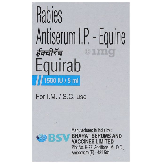 Equirab 1500 IU Injection â€“ Rabies Immunoglobulin for Post-Exposure Treatment