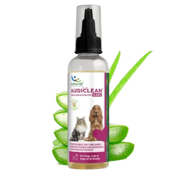 Natural Remedies Audiclean Pet Ear Cleanser â€“ Gentle, Non-Irritating Ear Cleaning Solution for Dogs & Cats