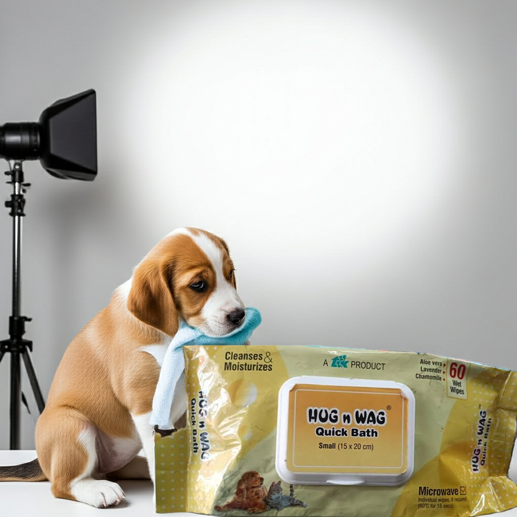 Hug N Wag Quick Bath Wipes 60's
