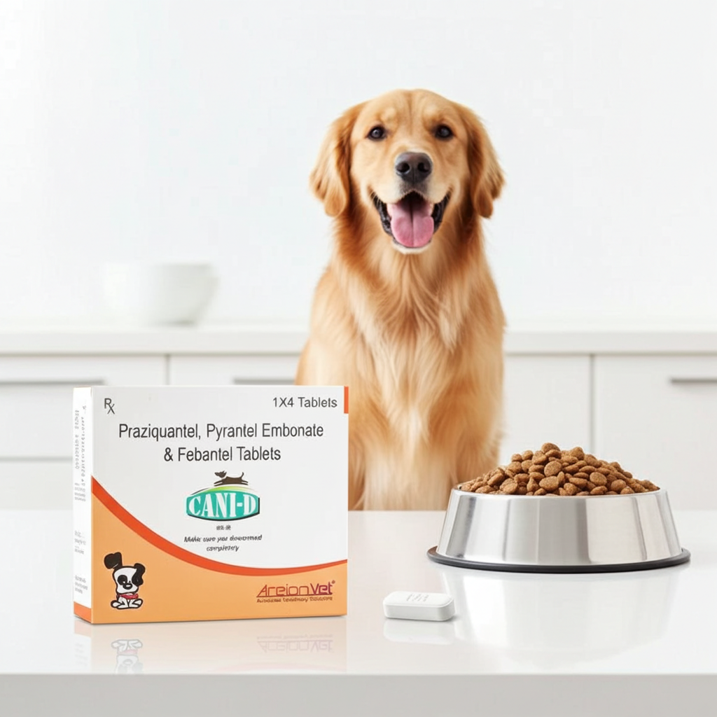 Areion Vet Cani-D Tab for Dog Deworming â€“ Effective Treatment for Roundworms, Hookworms & Tapeworms
