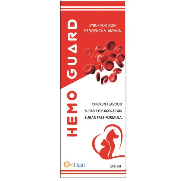 Oriheal Hemoguard Syrup 200ml | Iron & Vitamin Supplement for Dogs & Cats | Treat Anemia & Boost Energy