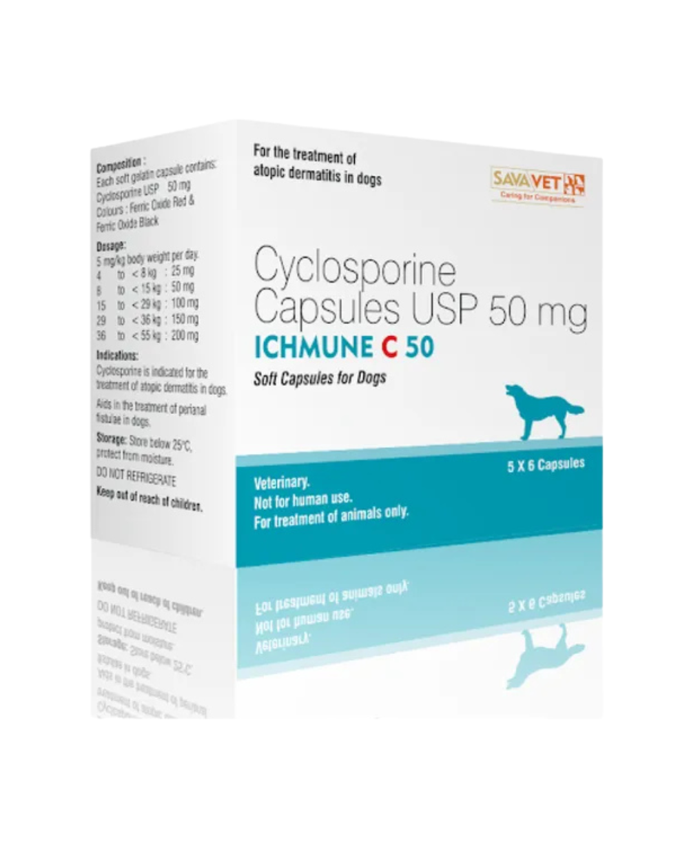 Savavet Ichmune C Cyclosporine Tablets for Dogs â€“ Immunosuppressant Medicine for Canine Skin & Autoimmune Disorders (Pack of 6 Tablets)