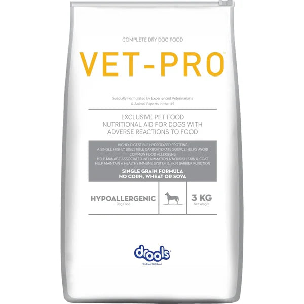 Droold VET PRO Hypoallergenic Dog Food â€“ Veterinary Formula for Sensitive Skin & Stomach, Grain-Free, High-Protein Nutrition for All Breeds