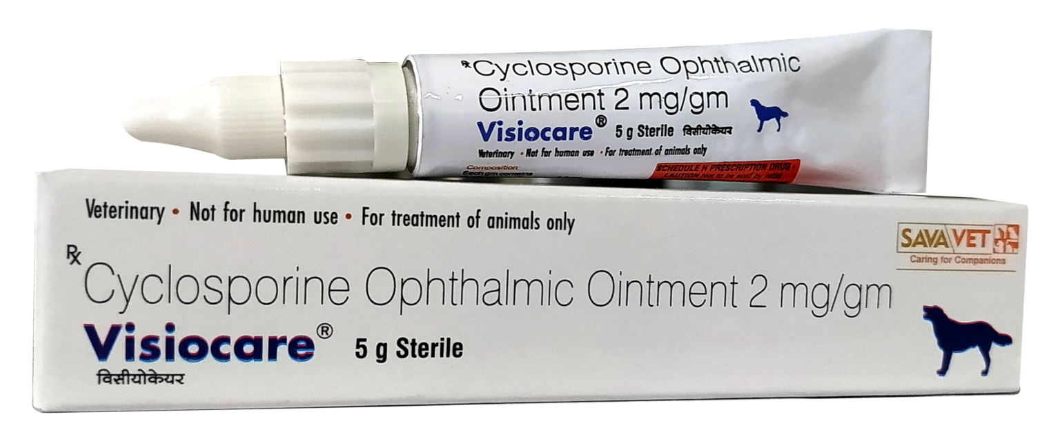 Savavet Visiocare Cyclosporine Ophthalmic Ointment for Dogs & Cats â€“ Treatment for Dry Eye (KCS), Immune-Mediated Eye Conditions â€“ 5g