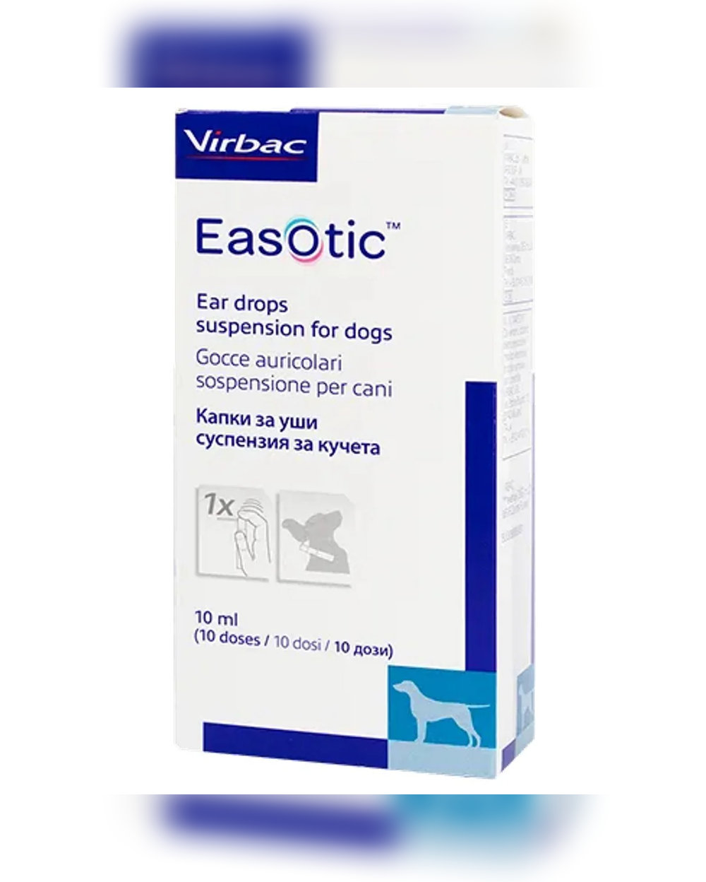 Virbac Easotic 10ml Ear Drops for Dogs â€“ Treatment for Otitis Externa, Anti-Inflammatory, Antifungal & Antibacterial Ear Medication