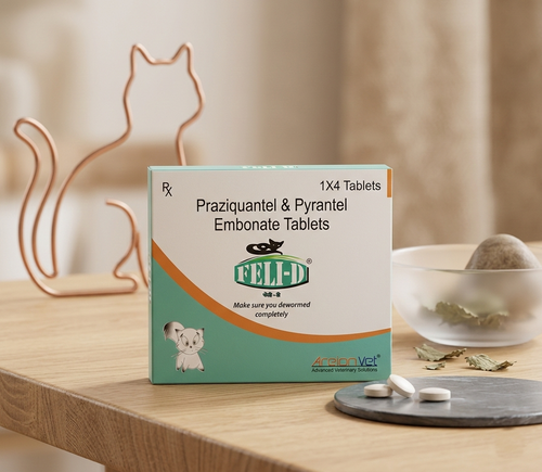 Areion Vet Feli D Deworming Tablets for Cats (Pack of 4 Tablets )