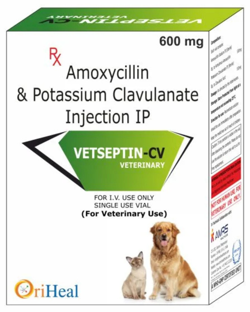 Oriheal Vetseptin-CV Injection | Veterinary Anti-Bacterial Injectable for Systemic Infections