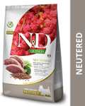 Farmina N&D Quinoa Neutered Mini Adult Dog Food â€“ Duck, Broccoli & Asparagus â€“ High Protein, Grain-Free, Low-Fat Formula for Small Breeds 2.5kg