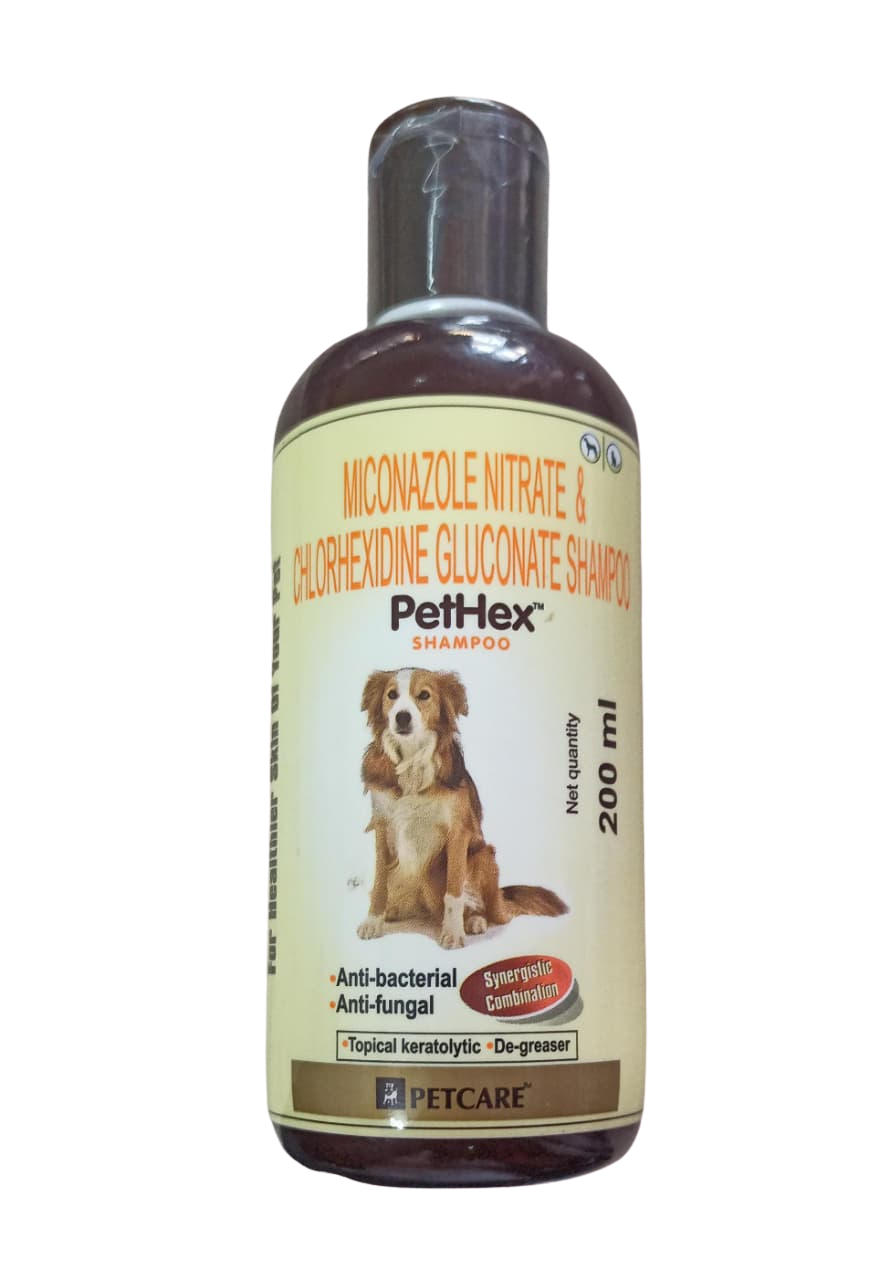 Petcare Pethex Pet Care Shampoo 200ml â€“ Antibacterial & Antifungal Dog and Cat Cleanser