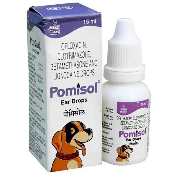 Intas Pomisol Ear Drops for Dogs & Cats (15ml) â€“ Ear Infection & Ear Mite Treatment