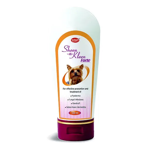 Venkys Sheen-n-Kleen Forte Medicated Shampoo for Dogs & Cats | Ketoconazole & Chlorhexidine Anti-Fungal & Anti-Bacterial Pet Shampoo