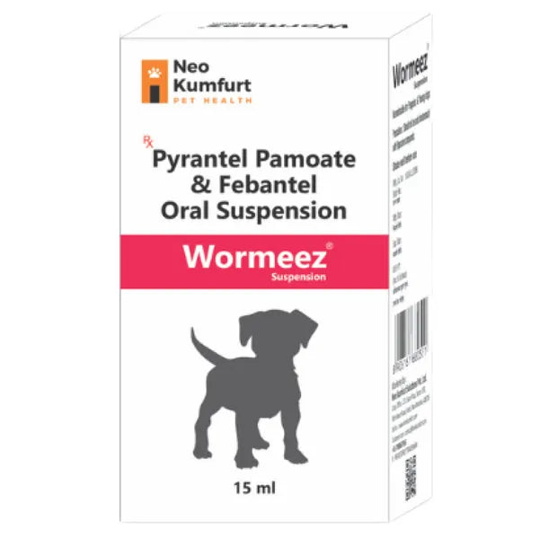 Neo Kumfurt Wormeez Oral Deworming Suspension 15ml for Puppies â€“ Broad Spectrum Puppy Dewormer for Roundworms, Hookworms & Whipworms