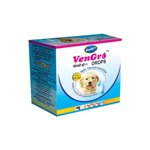Venkys Vengro Drops 15ml â€“ Multivitamin Supplement for Puppies, Kittens & Birds | Supports Growth, Immunity & Brain Development