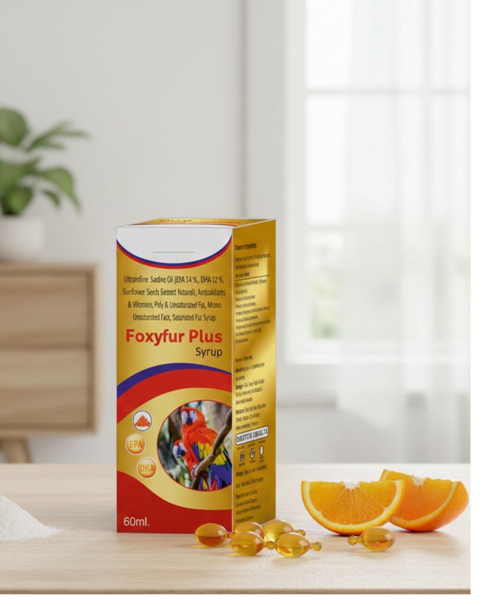 Swiss Biocare Foxyfur Plus 60ml â€“ Advanced Skin & Coat Supplement for Dogs & Cats