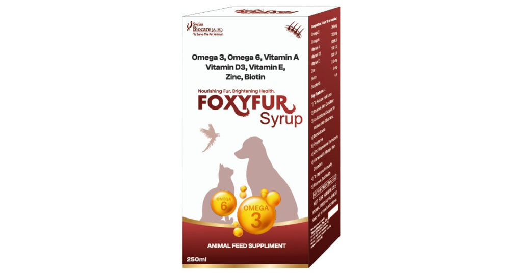 Swiss Biocare Foxyfur Syrup 250ml for Dogs & Cats â€“ Skin & Coat Supplement