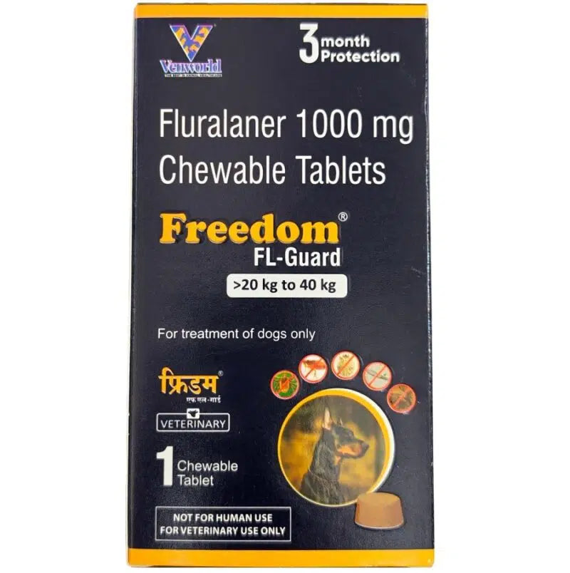 Freedom Fl-Guard Flea & Tick Chewable Tablets for Dogs | Long-Lasting Flea, Tick & Mite Protection