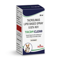 Azista Tacroclear tacrolimus 0.02% lipid-based spray 50 ml carton on white background