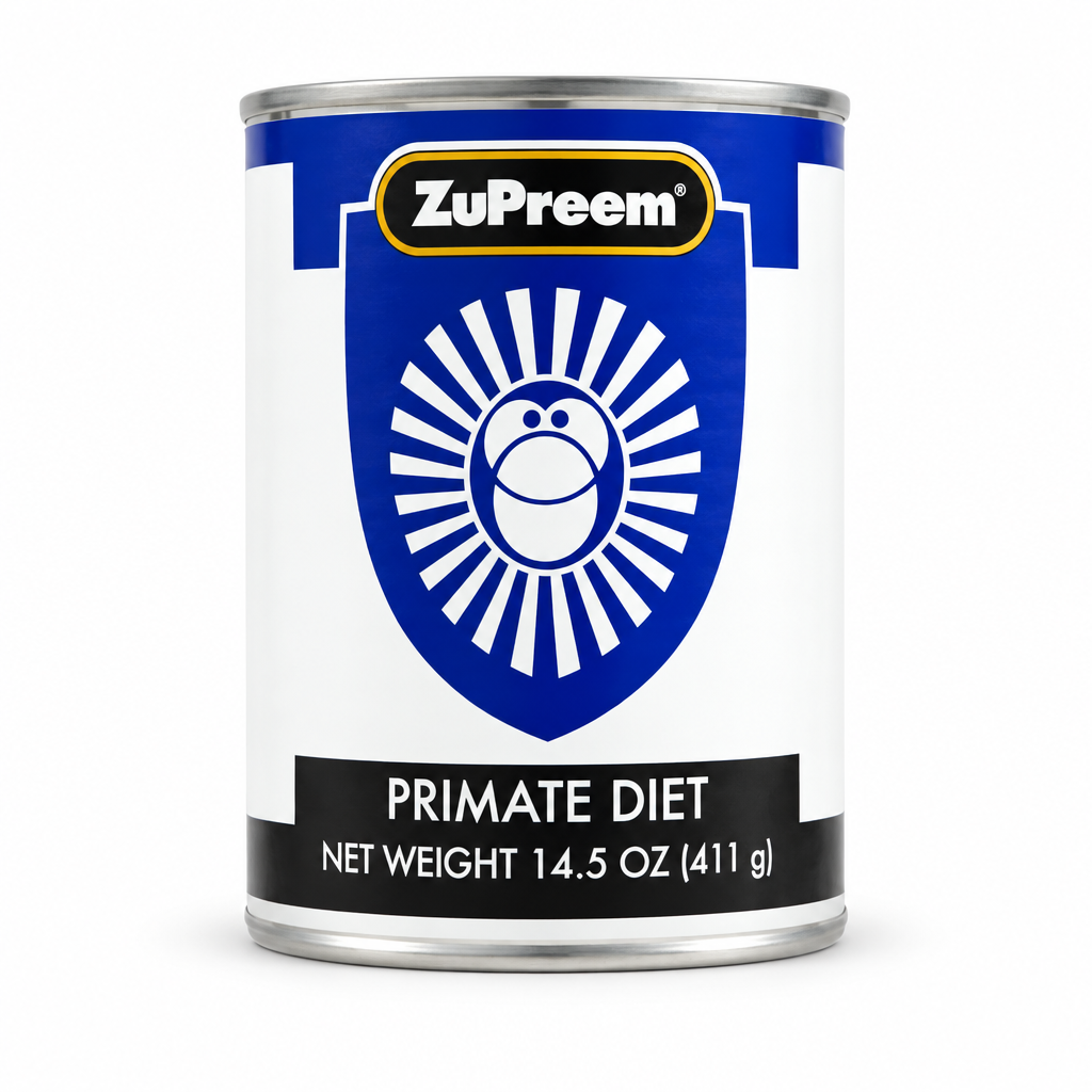 ZuPreem Primate Diet can, net weight 411 g (14.5 oz)