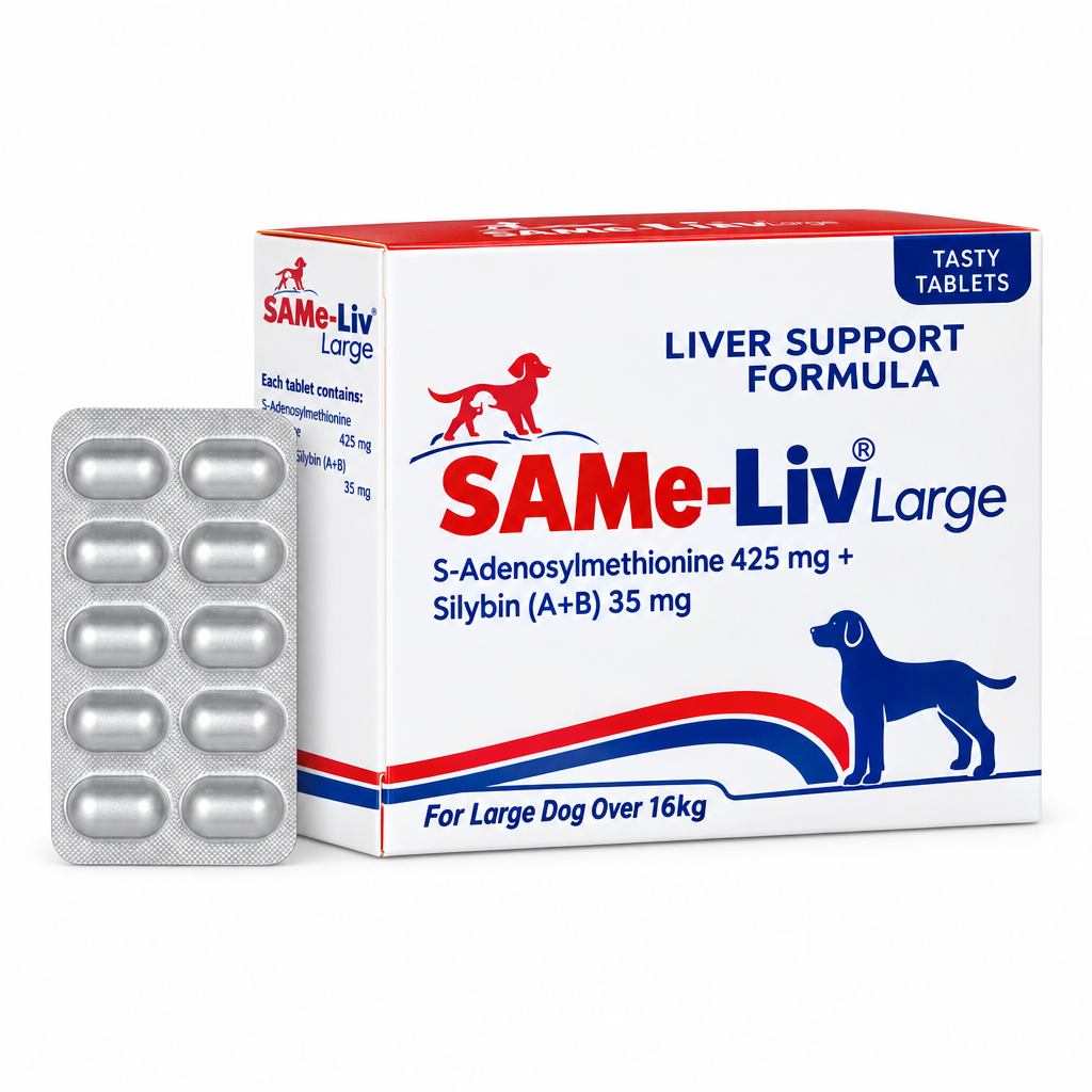 SAMe-Liv Large liver support tablet carton and blister pack on white background