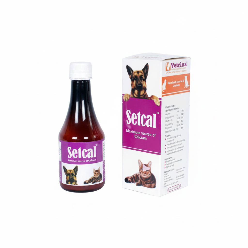Setcal calcium supplement syrup for dogs and cats 200ml