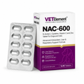 VETElement NAC-600 carton and 10-tablet blister strip