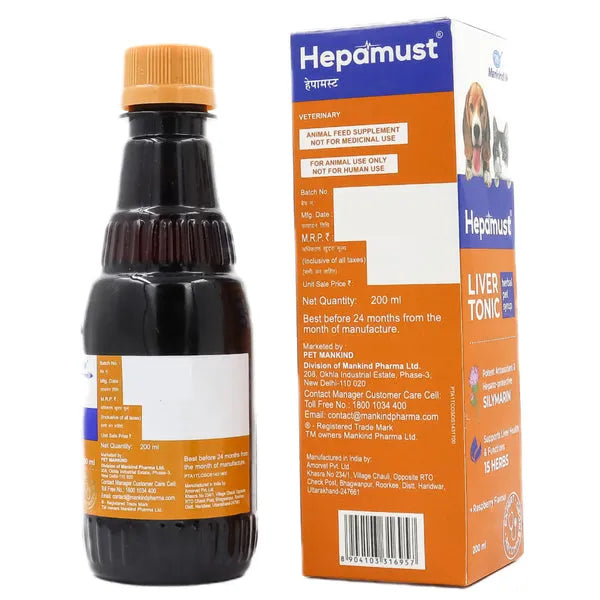 Mankind Hepamust Liver Tonic 200ml for Dogs & Cats