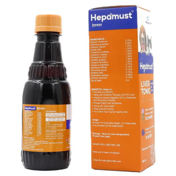 Mankind Hepamust Liver Tonic 200ml for Dogs & Cats