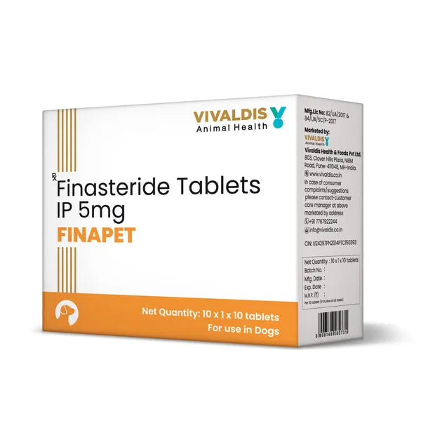 Vivaldis Finapet 5mg Tablets (Finasteride) for Dogs  10tabs