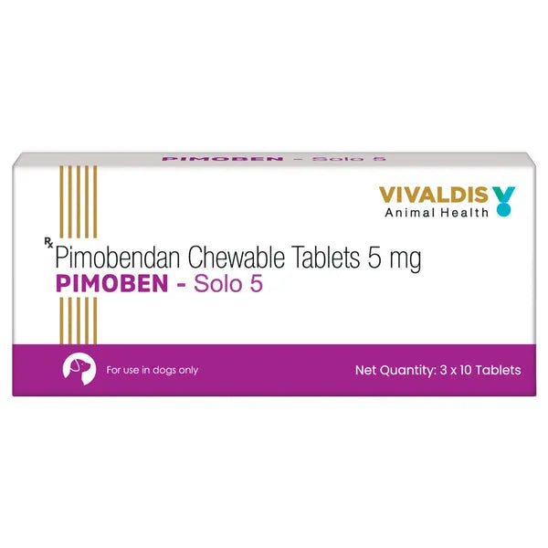 Vivaldis Pimoben Solo ( Pimobendan ) Cardiac Tablets for Dogs - 3 Strip Pack