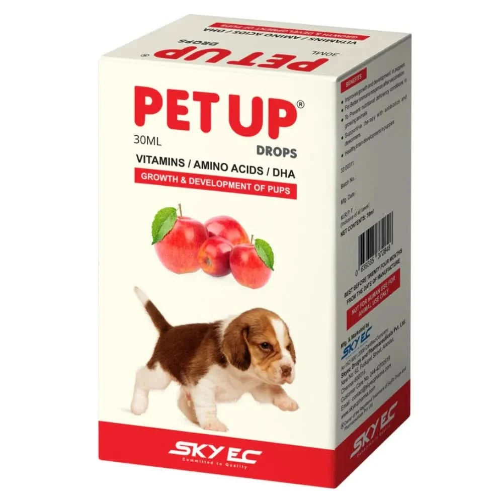 Skyec Pet Up Pro Multivitamin & Mineral Supplement Syrup for Dogs & Cats | Vitamins, Minerals & Nutrients | Immunity, Growth, Energy & Vitality | 30ml & 200ml