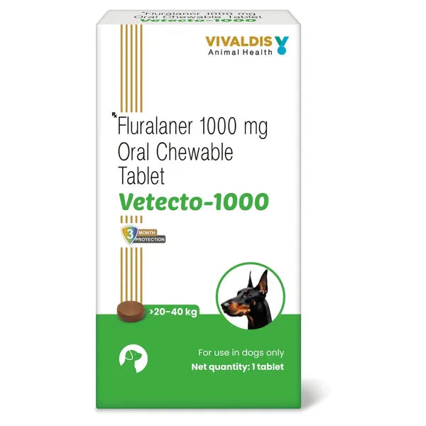 Vivaldis Vetecto Chewable Tick & Flea Tablet for Dogs